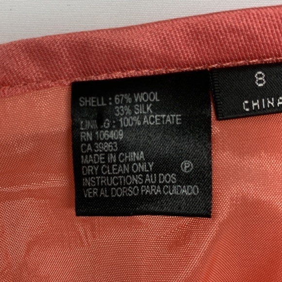 Wool and Silk Blend Skirt Fully Lined Size 8 Colour Peach - Picture 5 of 11